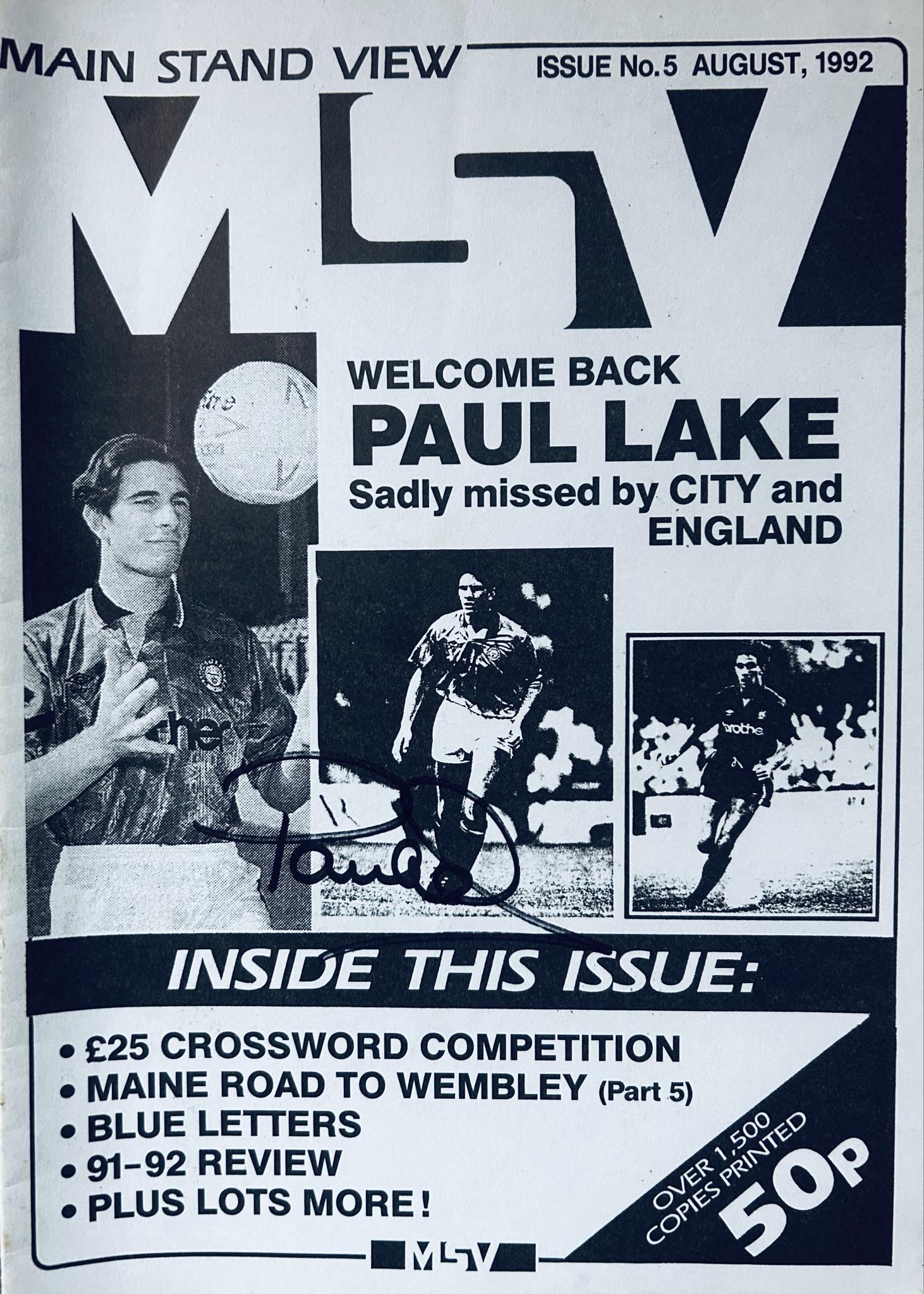 Welcome Back Paul Lake - Maine Stand View Fanzine August 1992 Signed by Paul Lake