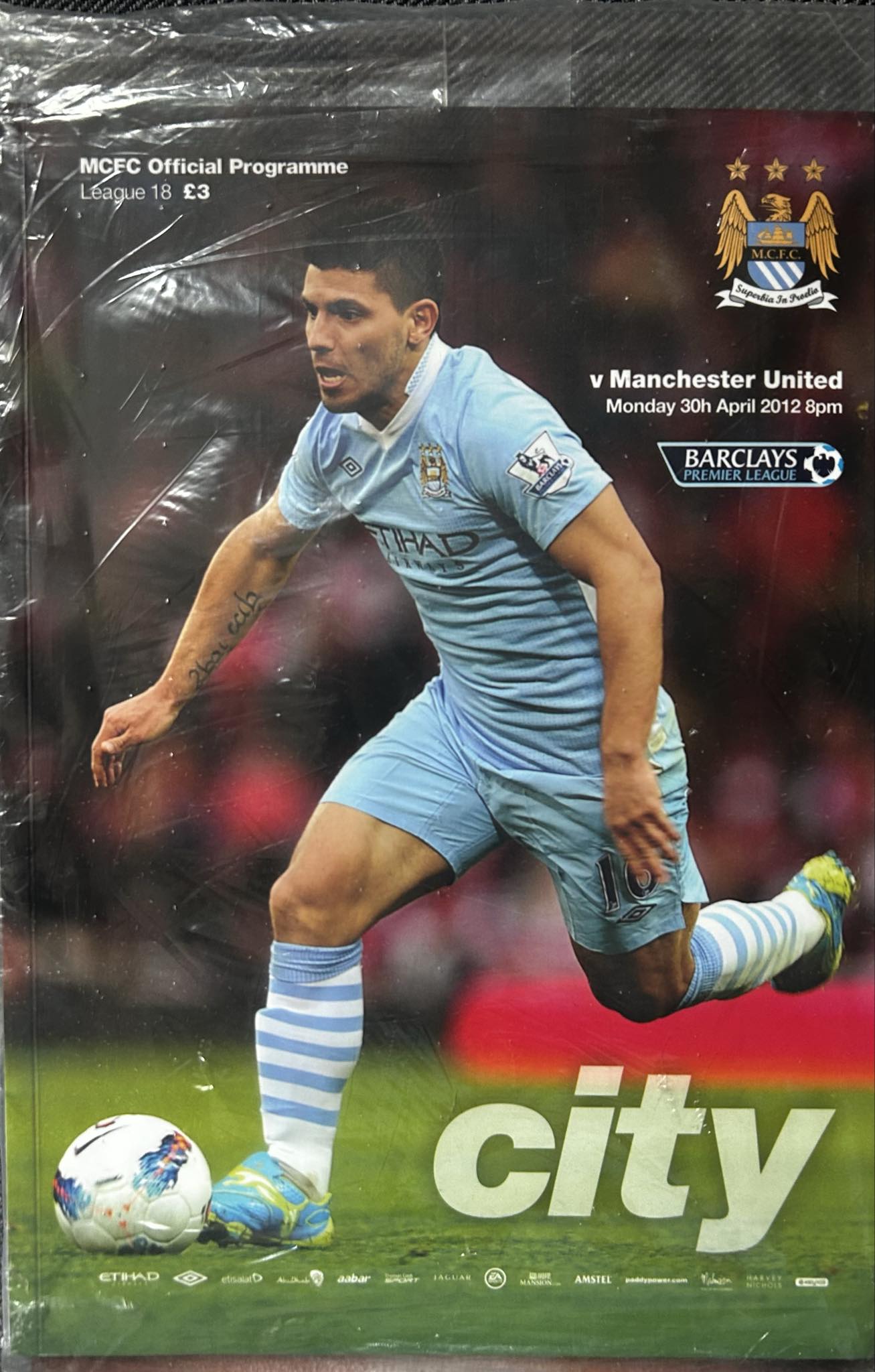 Manchester City v Manchester United – 30th April 2012 Official Matchday Programme - Factory Sealed