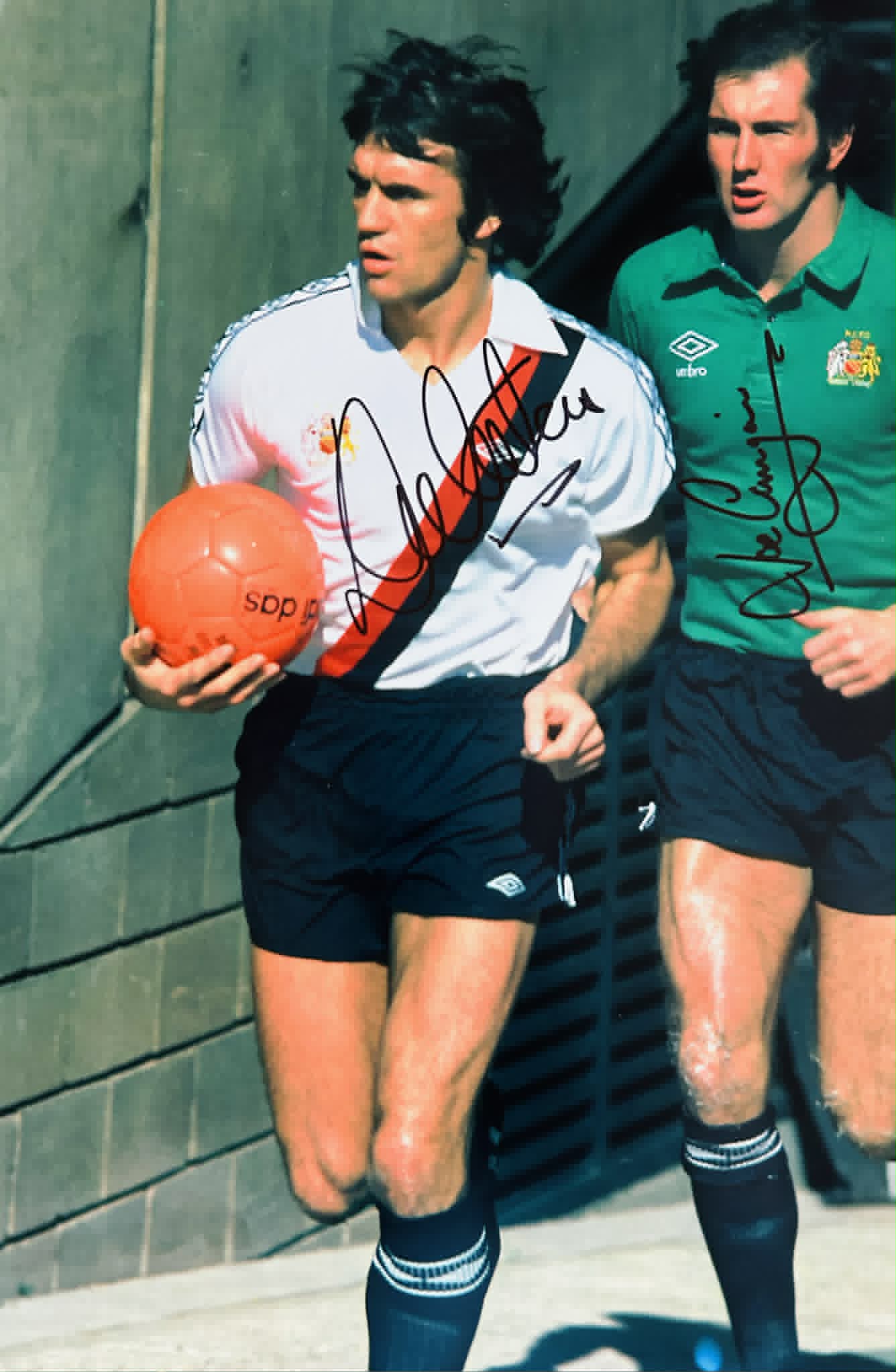 Dave Watson - Joe Corrigan Signed A4 Colour Photograph