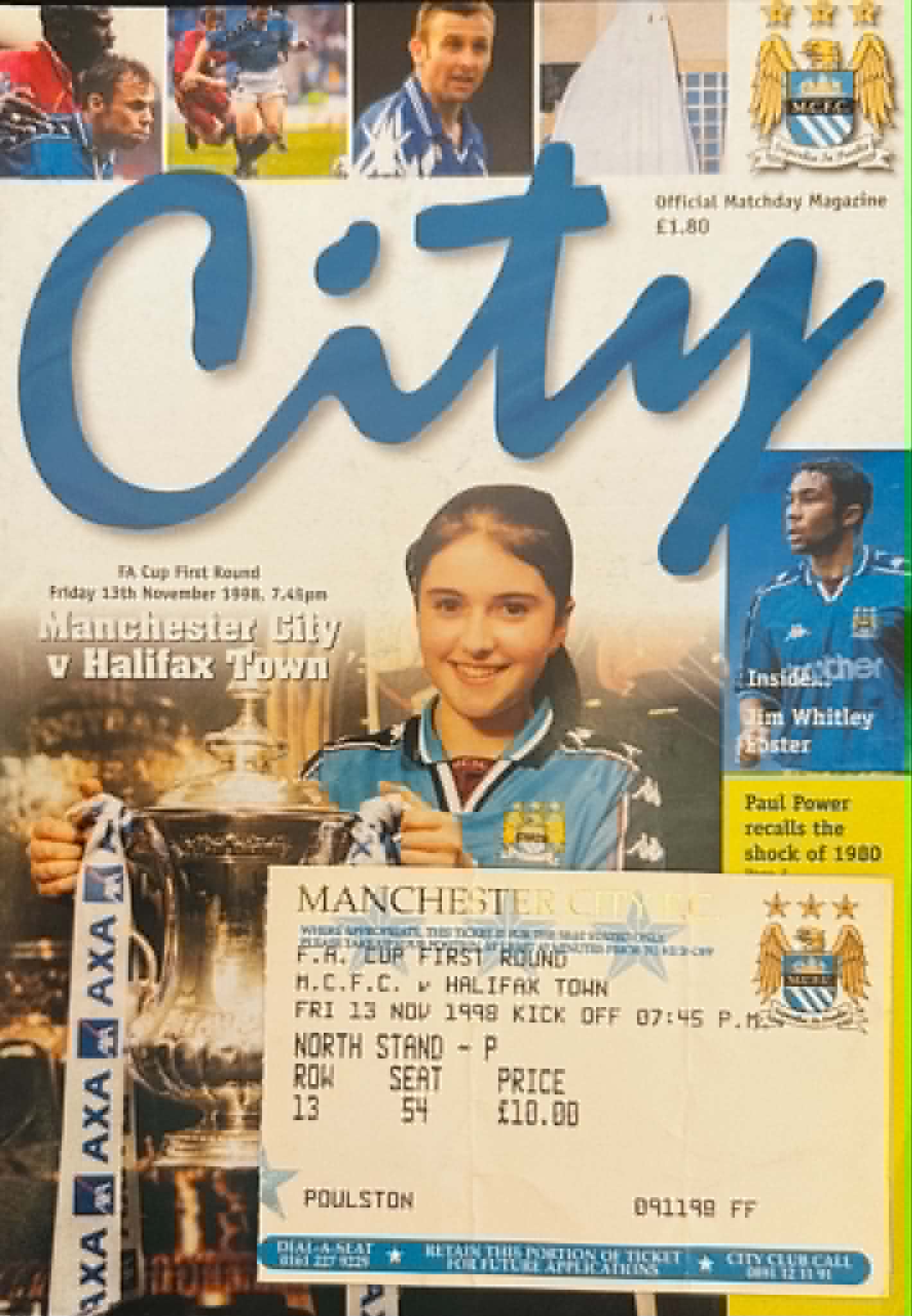 Manchester City v Halifax Town – FA Cup First Round, 13th November 1998