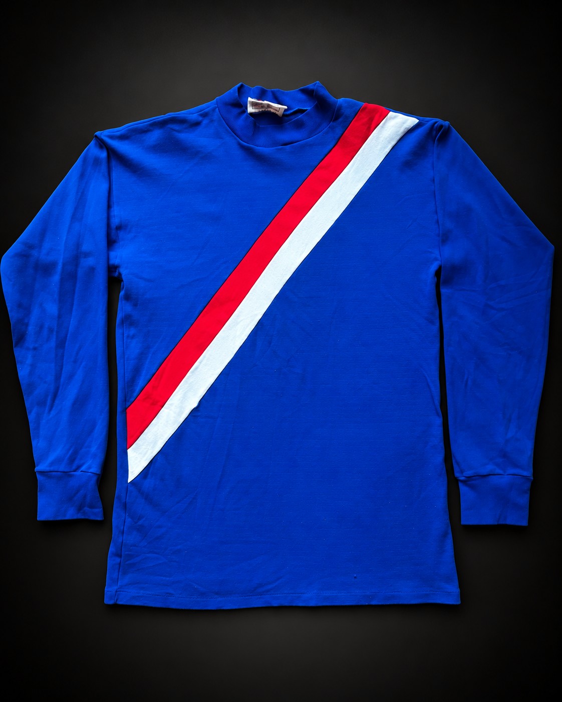 Original 1972/73 Manchester City Third Shirt – Iconic Blue Sash Design with Original Matchday Scarf
