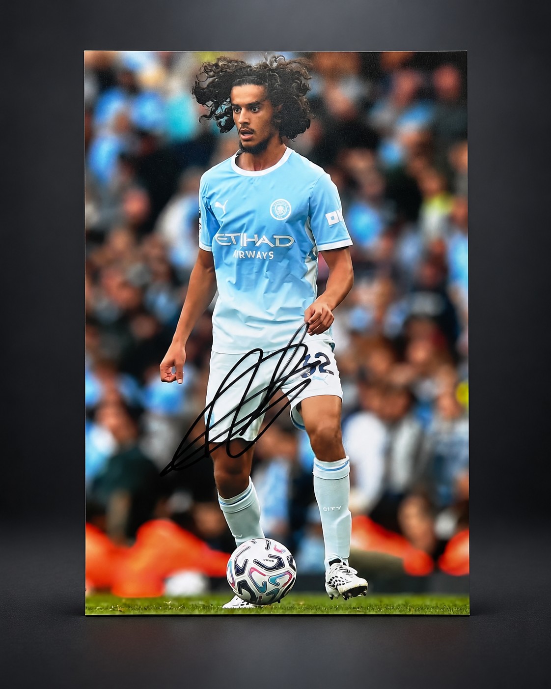 Ayyoub Bouaddi Personally Signed A4 Colour Photograph – City's Exciting Young Talent